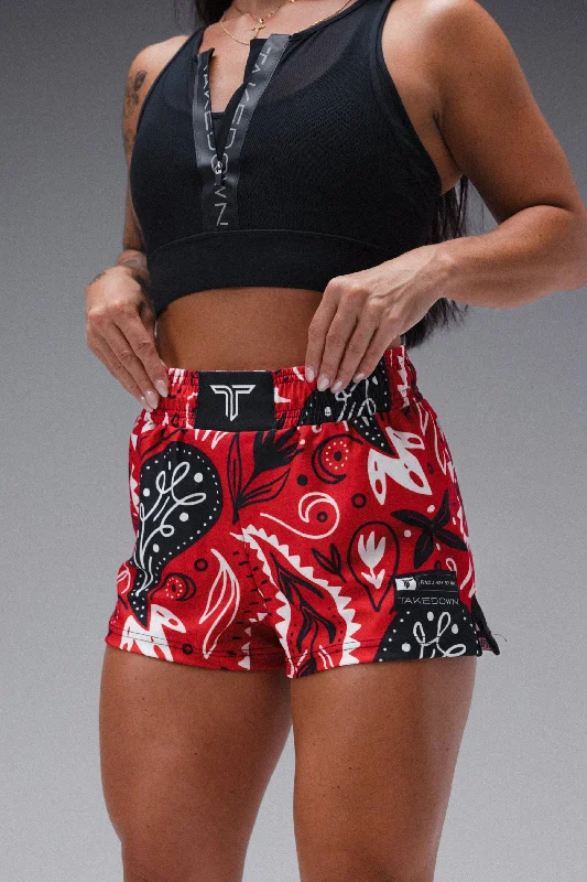 women's sustainable shortsBandana Women's Fight Shorts (3" Inseam) - Red