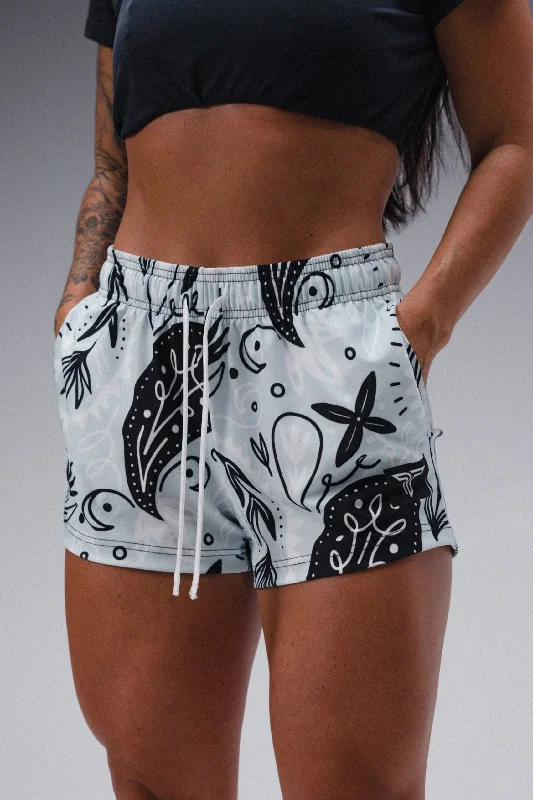 women's lace-up shortsBandana Women's Gym Short (3" Inseam) - Ice