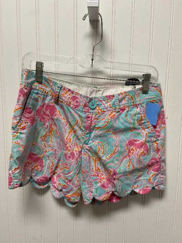 women's elegant shortsShorts Designer By Lilly Pulitzer In Blue & Pink, Size: 0