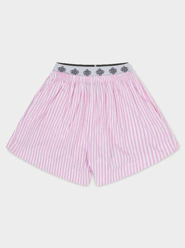 women's solid-color shortsEMBLEM STRIPE SHORTS - PINK