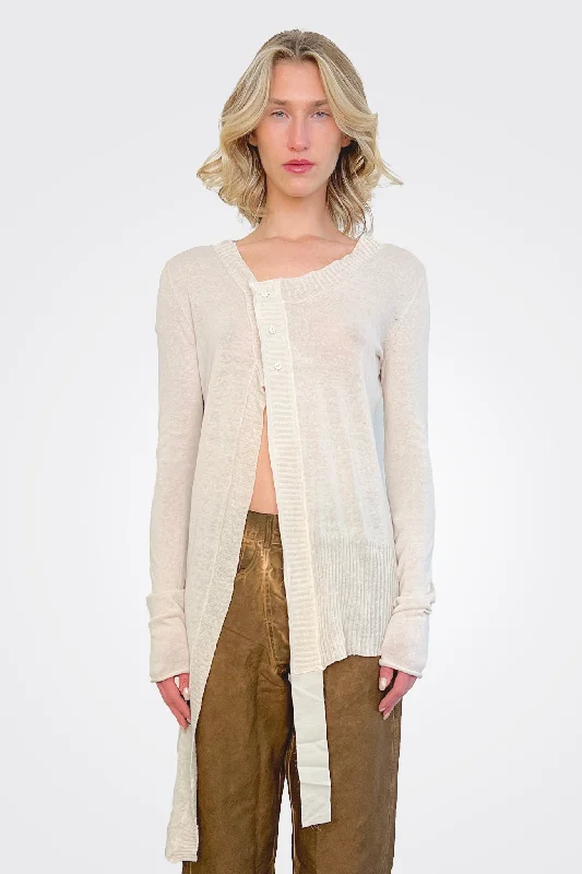 women's tops for fashion-forward individualsAsymmetrical Cardigan - Natural