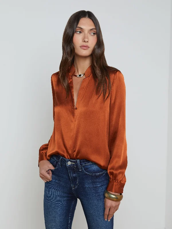 women's tops with asymmetrical designsBianca Silk Blouse