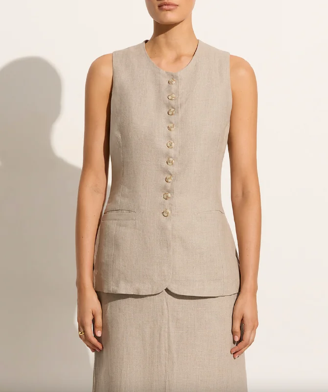 women's tops for picnics in the parkDomenico Vest - Natural