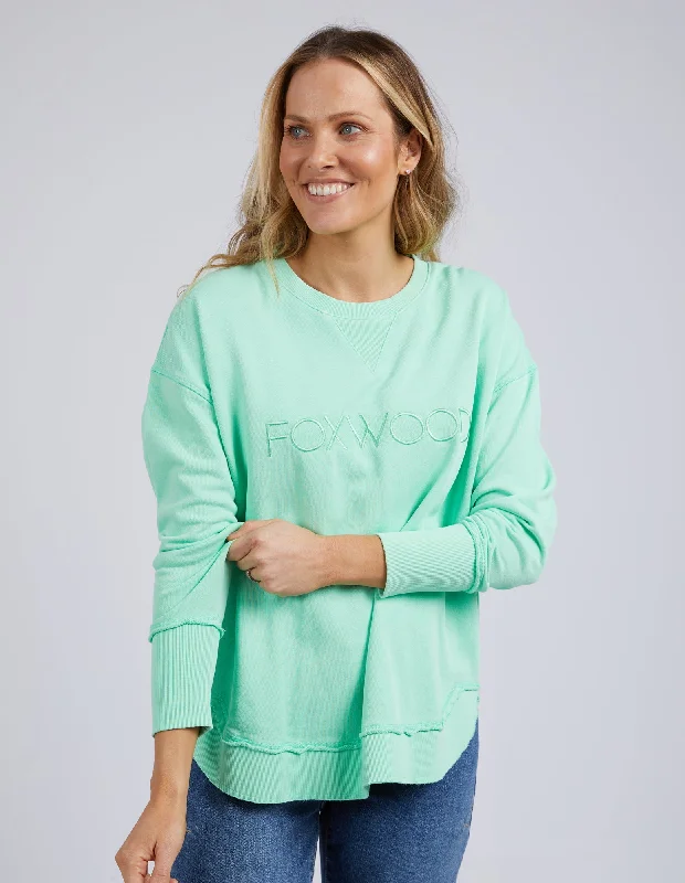 women's tops with embroidery detailsFoxwood Simplified Crew Mint