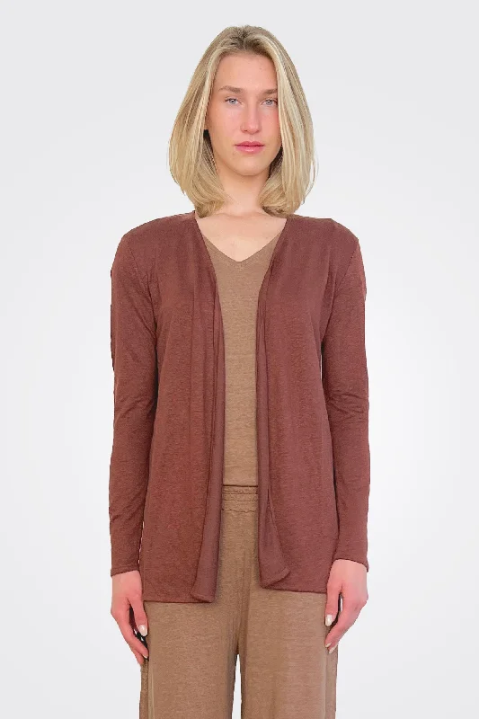 women's tops with unique designsOpen Cardigan - Bourgogne