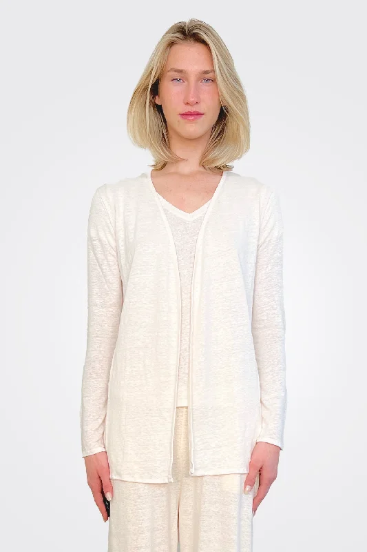 women's tops for cozy nights inOpen Cardigan - Cream