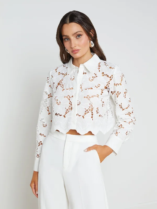 women's tops with floral printsSeychelle Lace Cropped Blouse