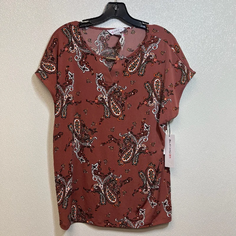 women's tops with unique designsTop Short Sleeve By Liz Claiborne In Multi-colored, Size: L