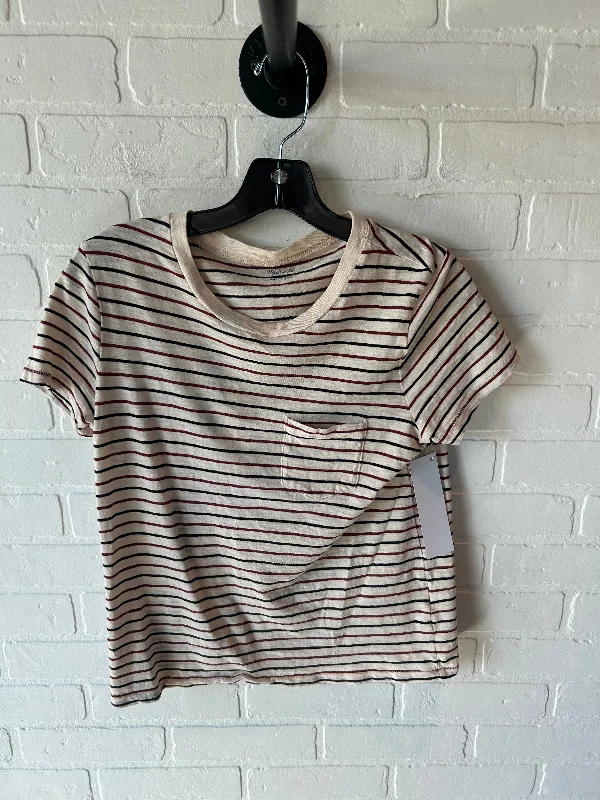 women's tops for statement-making outfitsTop Short Sleeve By Madewell In Red & Tan, Size: S