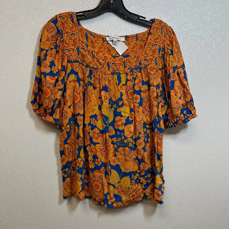 women's tops for statement-making outfitsTop Short Sleeve By Rose And Olive In Orange, Size: Xl