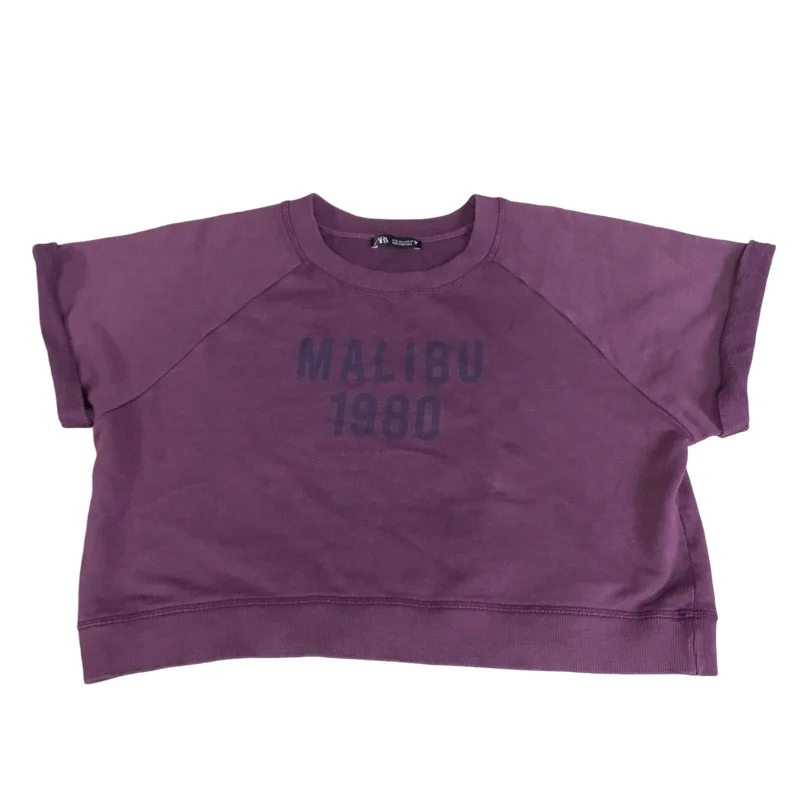 women's tops for mixing and matching with different bottomsTop Short Sleeve By Zara In Purple, Size: L