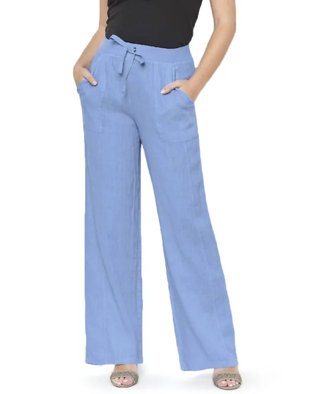 women's stretch pantsAmalfi Linen Pant In Blue