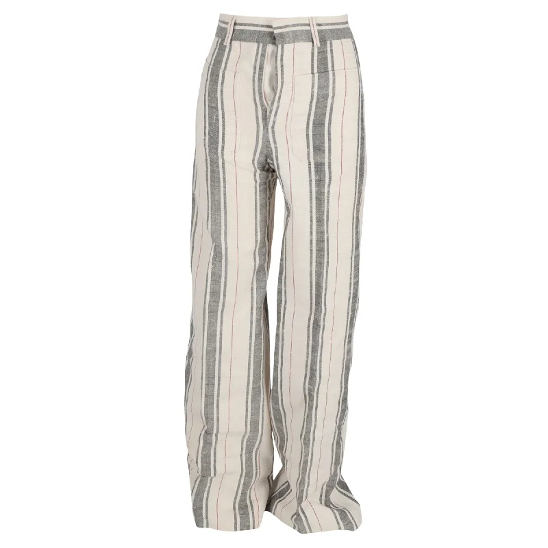 women's striped pantsChristian Dior Pin Stripe Pants in Ivory Cotton