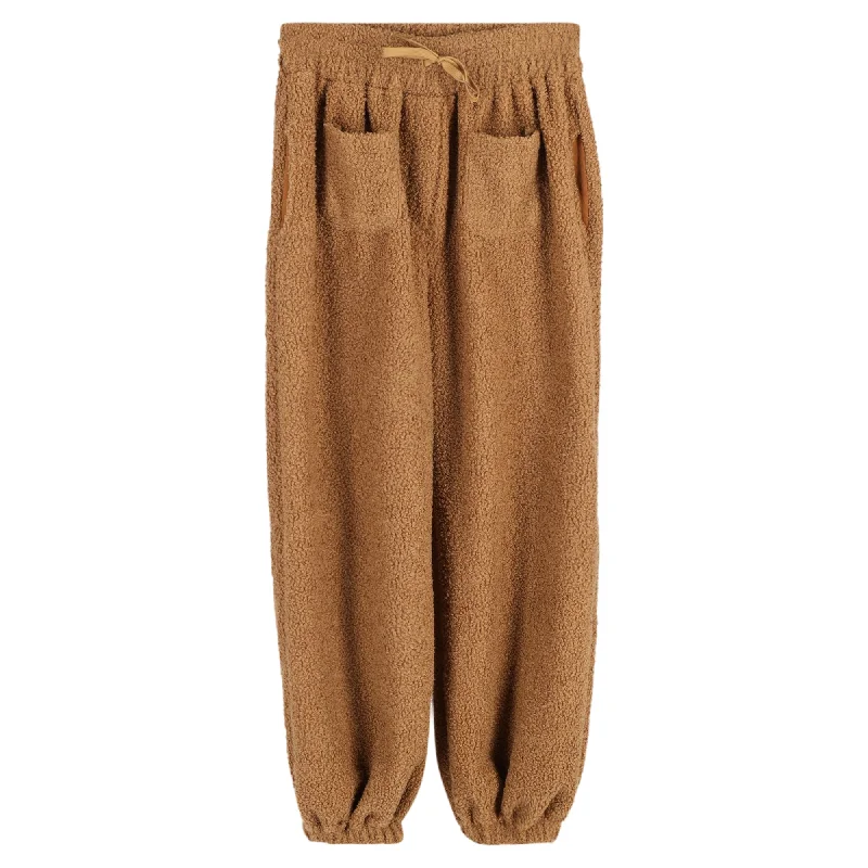 women's moisture-wicking pantsFrankie Shop Fuzzy Sweatpants in Brown Polyester