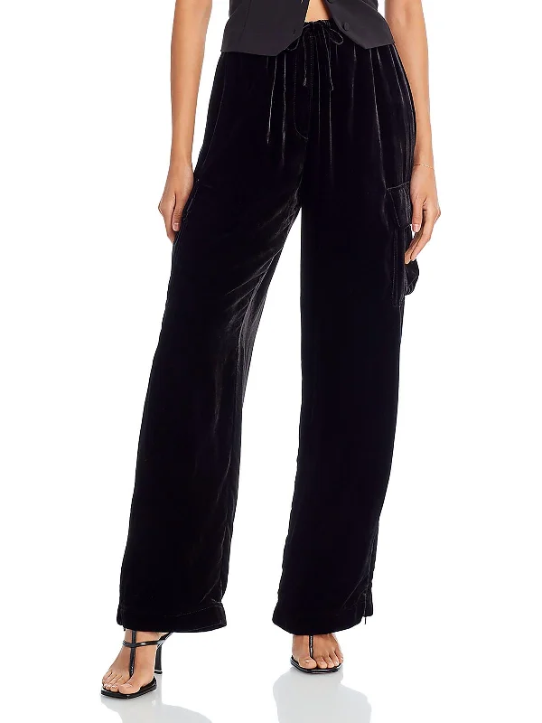 women's vintage pantsWomens Velvet Drawstring Cargo Pants