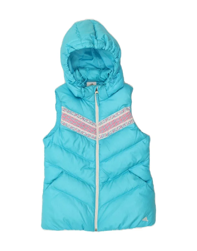 women's coats for those who refuse to compromise on styleADIDAS Womens Hooded Padded Gilet UK 10 Small  Blue Nylon