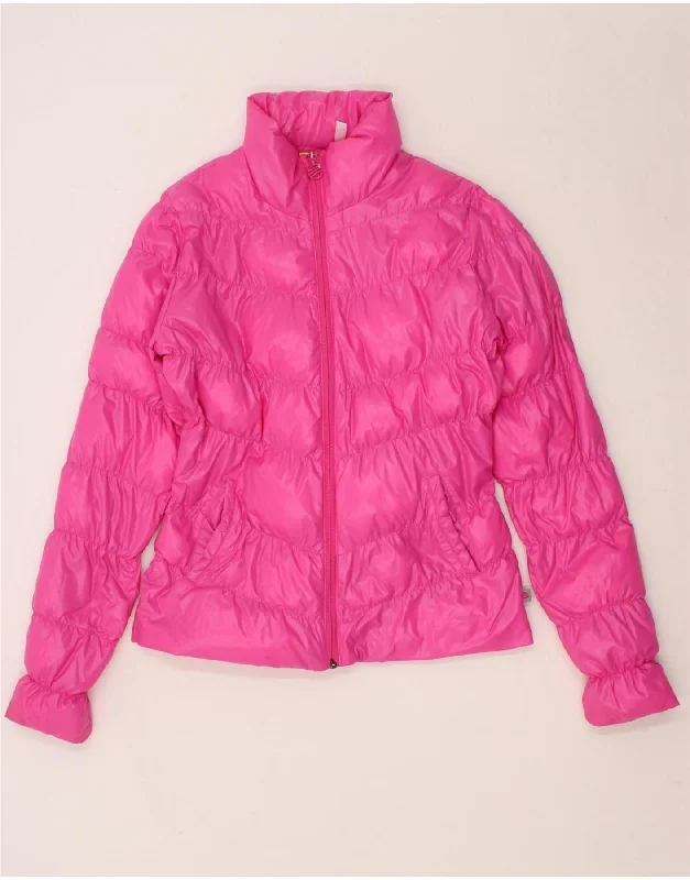 women's coats with cinched waistsADIDAS Womens Padded Jacket UK 12 Medium  Pink Nylon