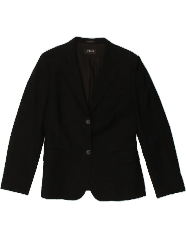 lightweight women's coatsBARDINI Womens 2 Button Blazer Jacket UK 14 Medium Black Wool