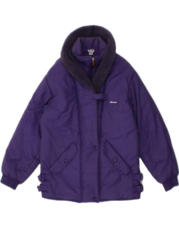 women's shearling coatsELLESSE Womens Windbreaker Jacket US 14 XL Purple Cotton