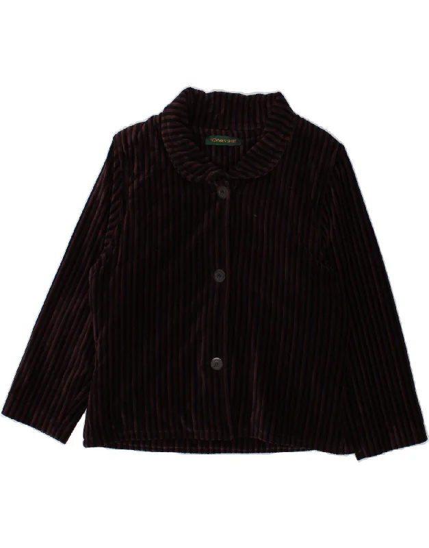 casual women's coatsKATHARINA HOVMAN Womens 3 Button Blazer Jacket UK 14 Medium Brown Striped