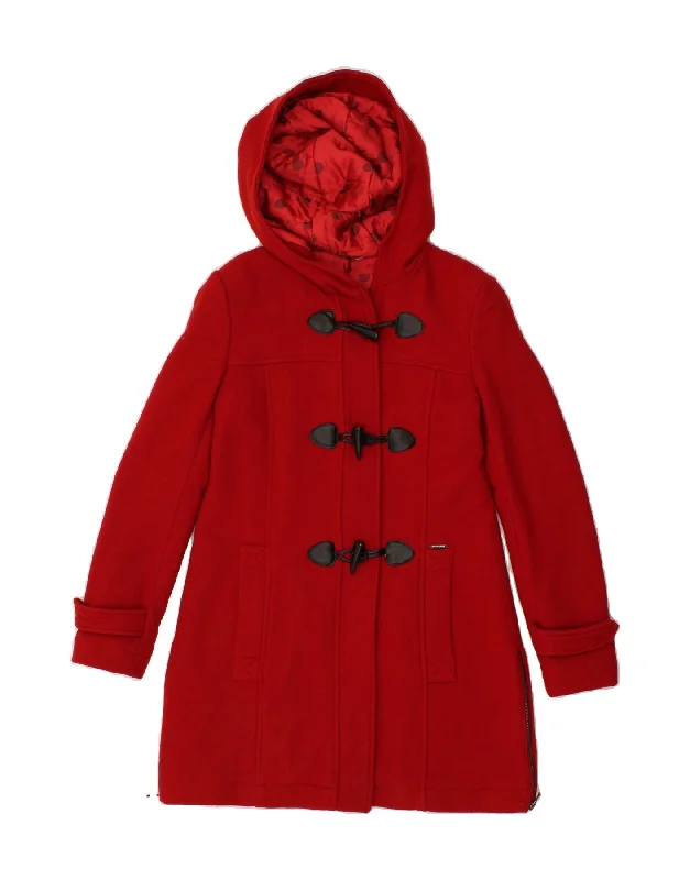 women's bomber jackets and coatsLIU JO Womens Hooded Duffle Coat IT 42 Medium Red Wool