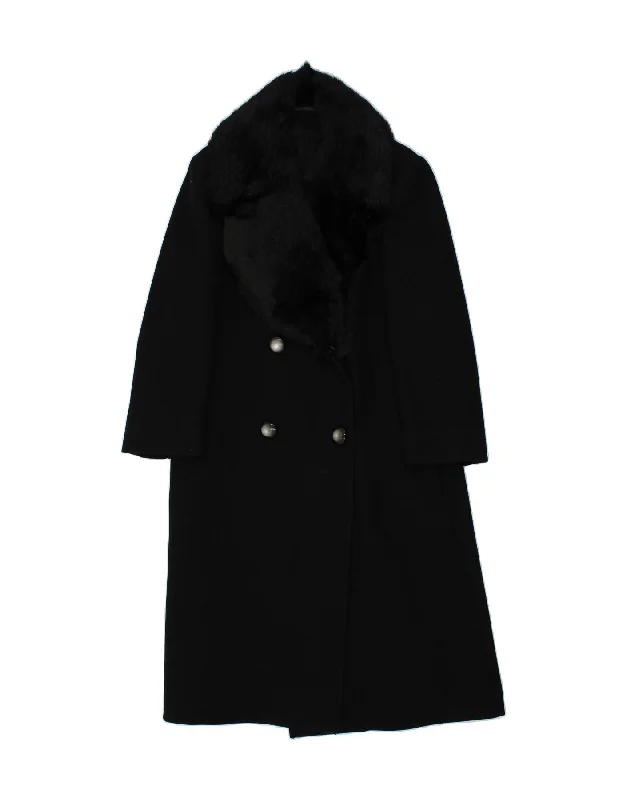 women's coats with velvet finishesMARZOTTO Womens Double Breasted Coat IT 50 XL Black