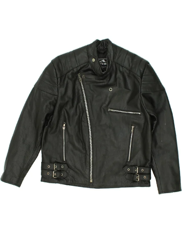 women's coats with cropped lengthsMAS Womens Leather Racer Jacket UK 10 Small Black Leather