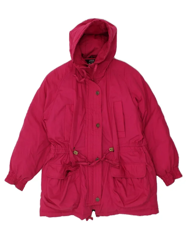 women's coats with adjustable sleevesVINTAGE Womens Hooded Padded Coat UK 10 Small Pink Polyester