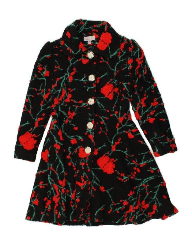 women's coats for special occasions and everyday eleganceVINTAGE Womens Overcoat UK 10 Small Black Floral