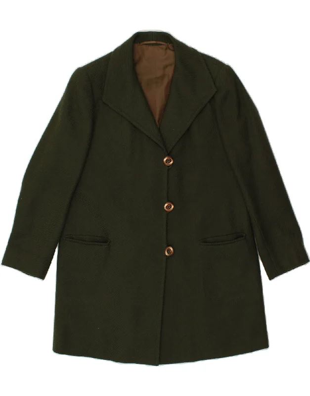 women's coats for snowboardingVINTAGE Womens Overcoat UK 12 Medium Green