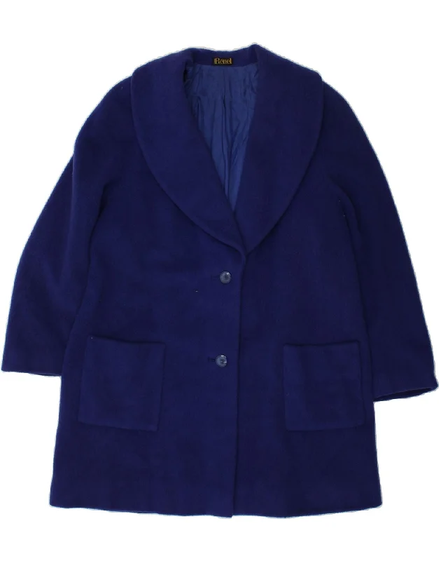 women's coats for minimalist aestheticsVINTAGE Womens Overcoat UK 16 Large Blue