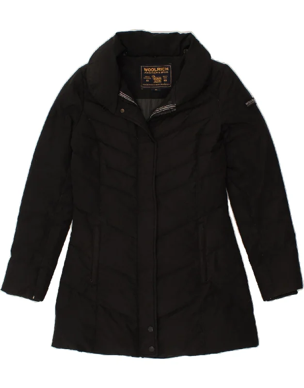 women's coats for city wearWOOLRICH Womens Padded Coat UK 6 XS Black Cotton