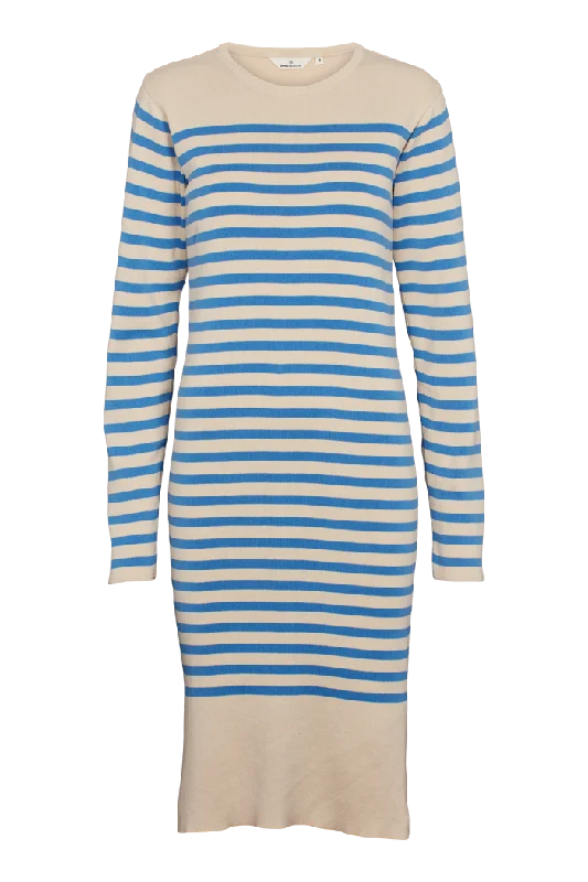 Animal Print DressSailor Stripe Knit Dress - Birch/Azure Blue