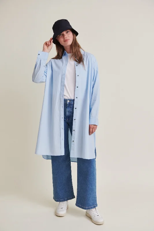 women's long-sleeved dressesVilde Oversized Dress - Cashmere Blue