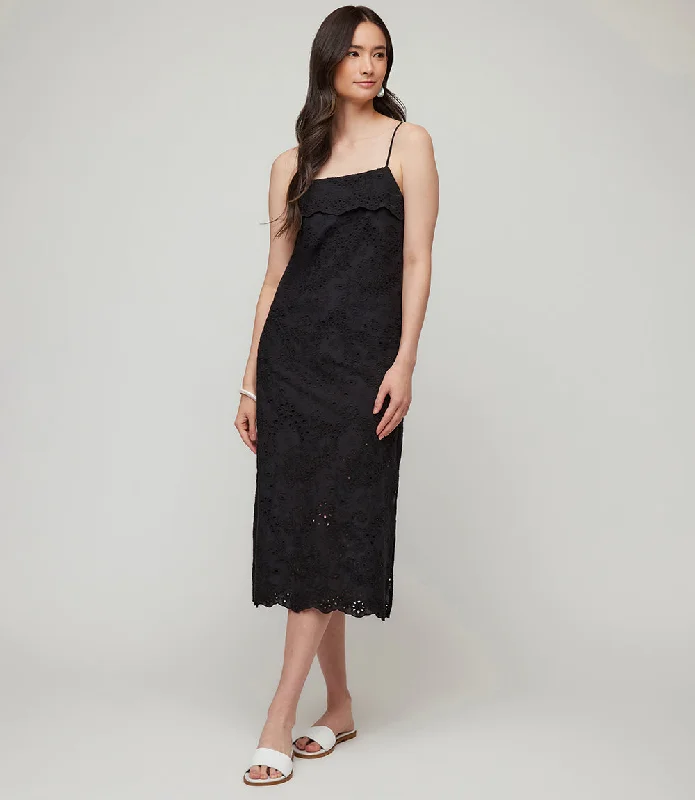 women's cotton dressesEyelet Midi Dress