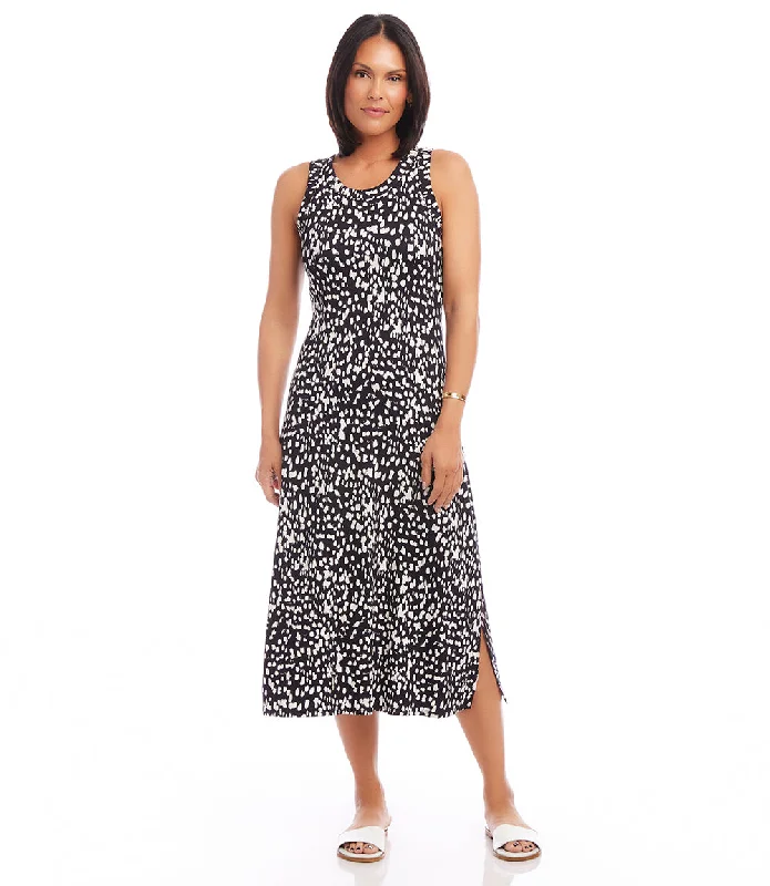 Spaghetti Strap DressPetite Size Sleeveless Midi Dress