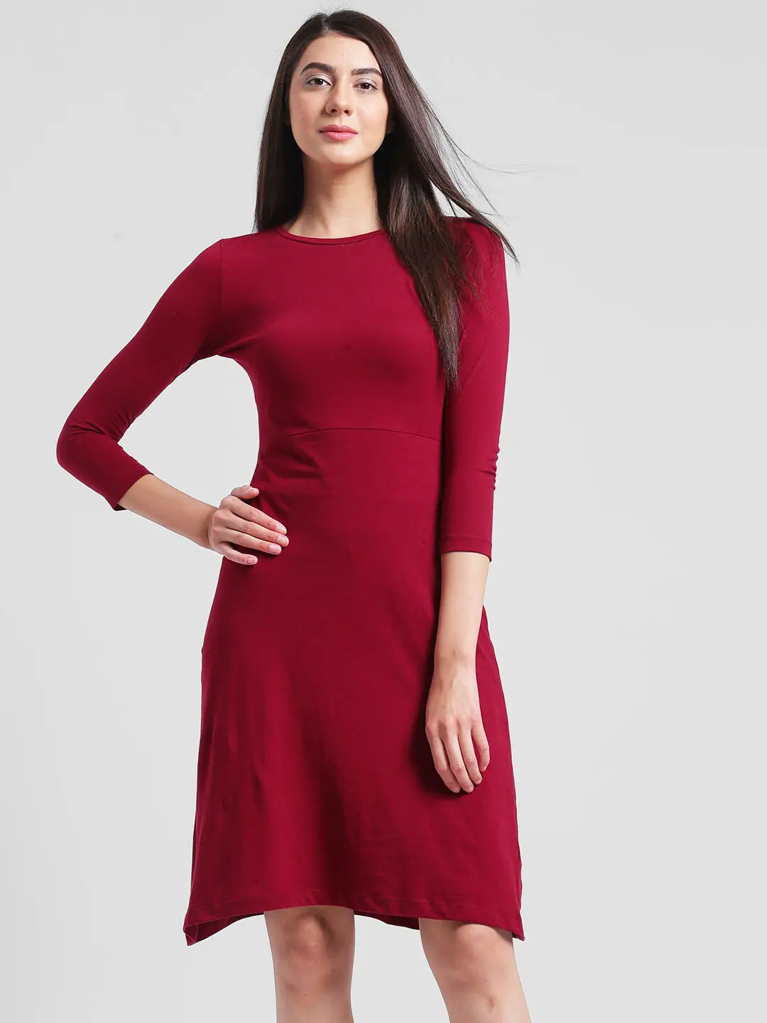 women's unique dressesRigo Maroon Aline Midi Dress