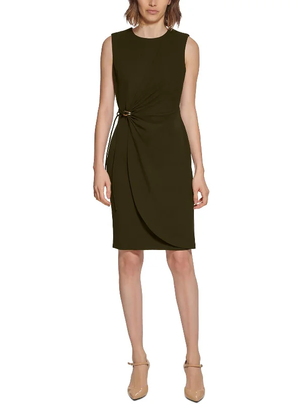 Petite DressWomens Business Midi Sheath Dress