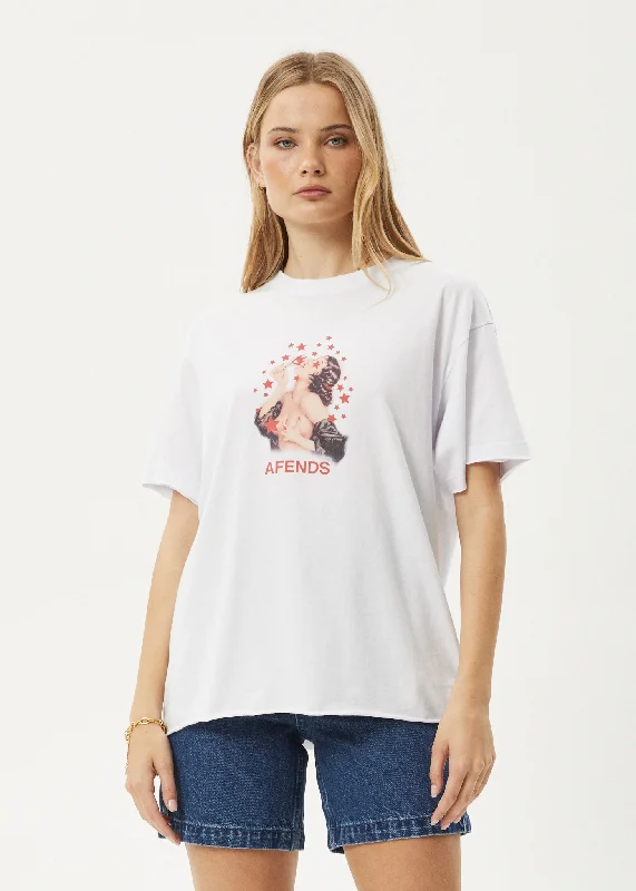 women's tops for those who want to add a touch of sophistication to their casual attireAFENDS Womens Dixie - Oversized Tee - White