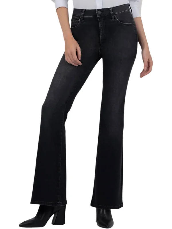 women's denim jeans with frayed edgesAna High Rise Flare Jeans In Washed Black Multiplicity