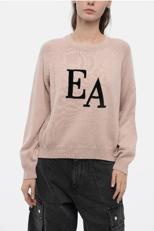 Thick SweatersArmani EMPORIO ICON Crew Neck Sweater with Flocked Logo