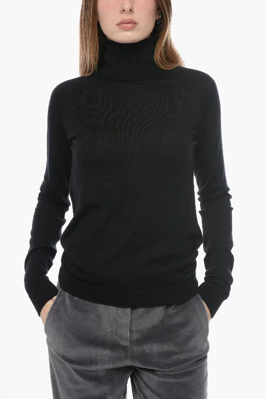 Fashionable Luxurious Chunky SweatersArmarium Solid Color Turtleneck Sweater