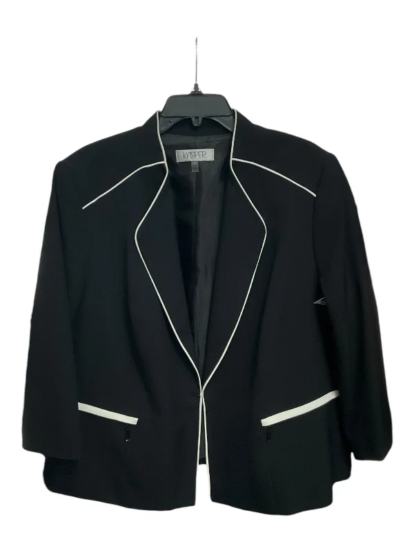 peacoats for womenBlazer By Kasper In Black, Size: 2x