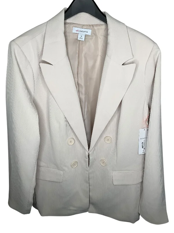 women's coats with fur collarsBlazer By Liz Claiborne In Cream, Size: 18