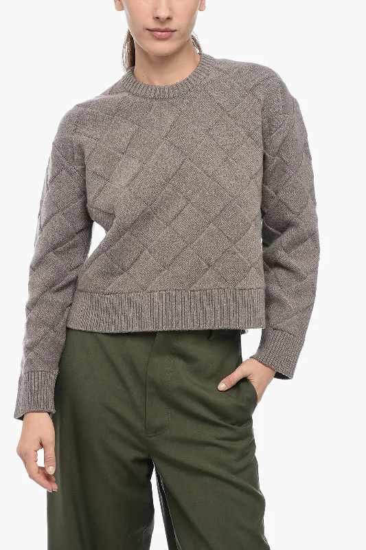 Cozy Custom Embellished SweatersBottega Veneta Braided Wool Blend Crewneck Jumper