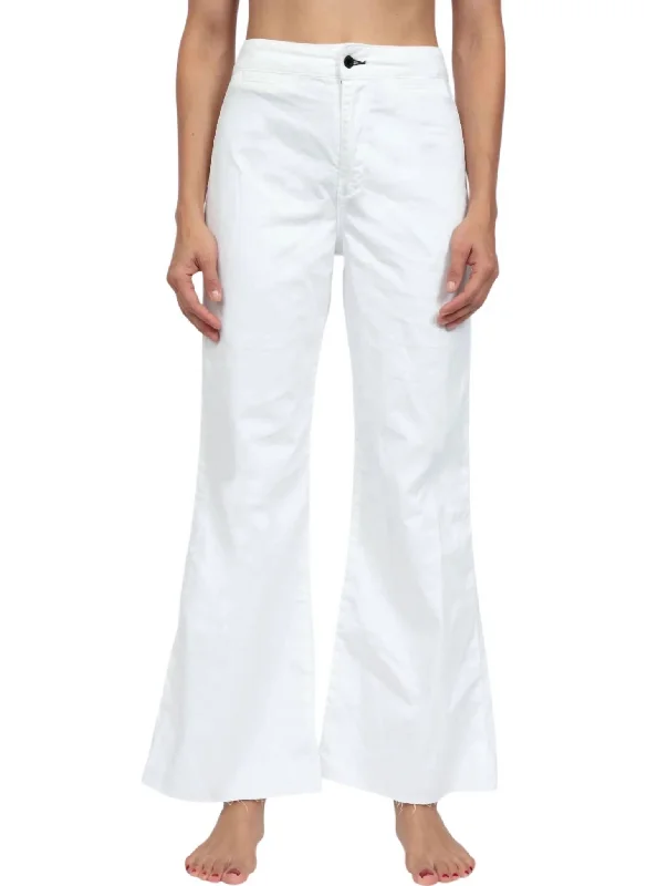 women's high-waisted denim jeansBrighton Crop Frayed Hem Jeans In White