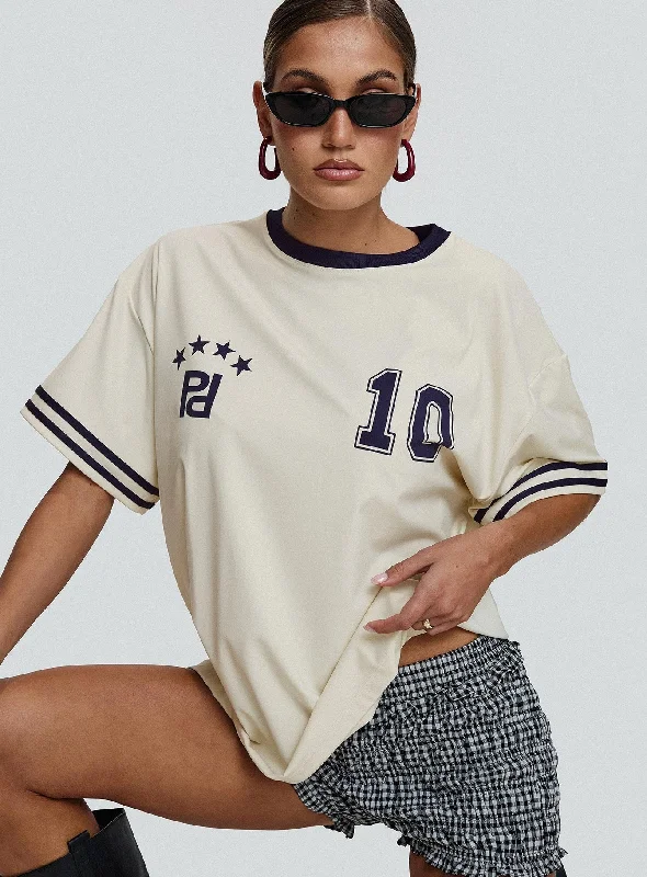 women's tops for those who prefer classic over trendy stylesCornwall Football Jersey Cream