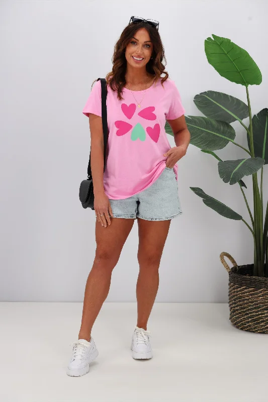 women's tops for glamorous eveningsElm Hearts of Summer Tee Pink