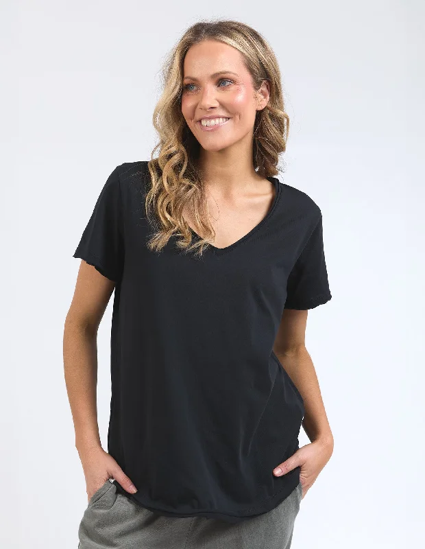 women's tops for fashion-conscious professionalsElm Pima Vee Tee Black