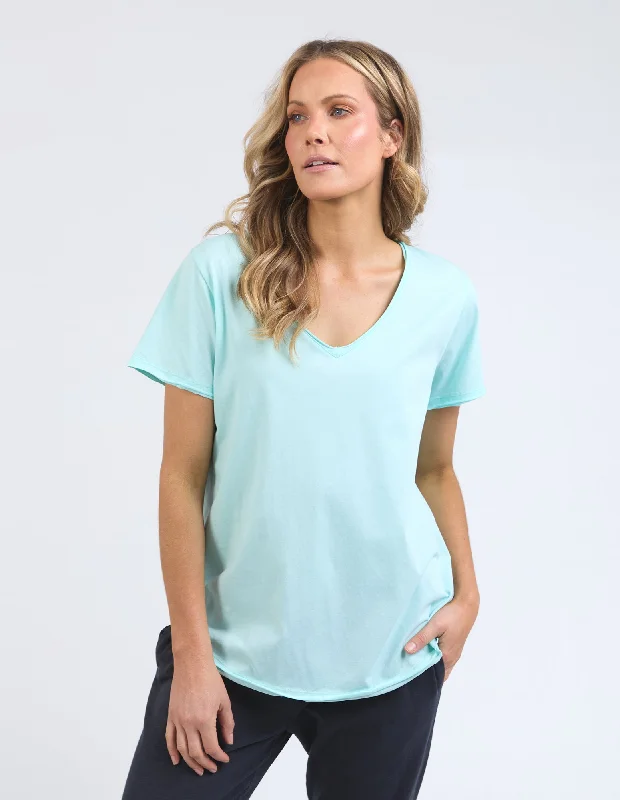 women's tops for those who believe in expressing their individuality through fashionElm Pima Vee Tee Tonic Blue